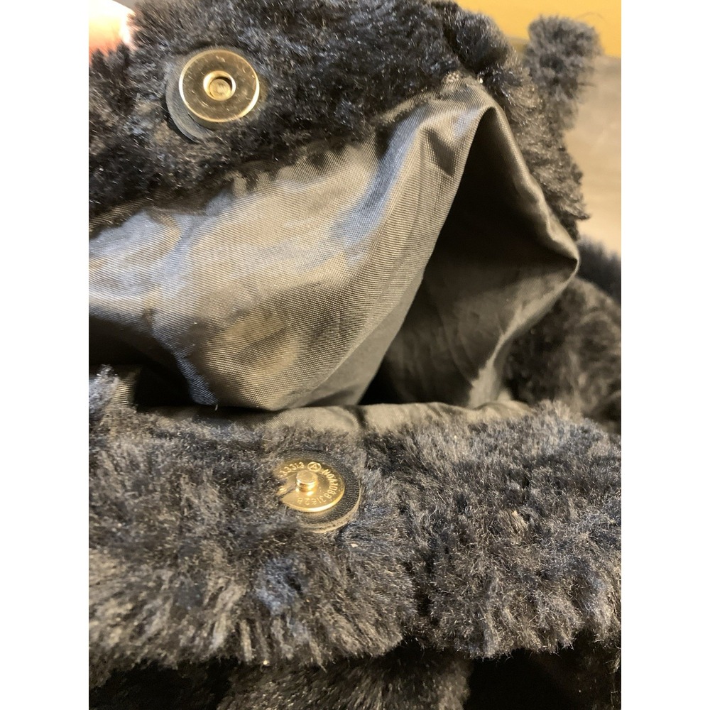 Victoria Secret Large Black Faux Fur Fuzzy Tote Bag MSRP $58 Women's - Picture 8 of 12